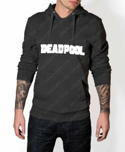 Mens Deadpool Title Logo Grey Hoodie