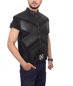 Hugh Jackman X Men Origins Wolverine Black Leather Vest