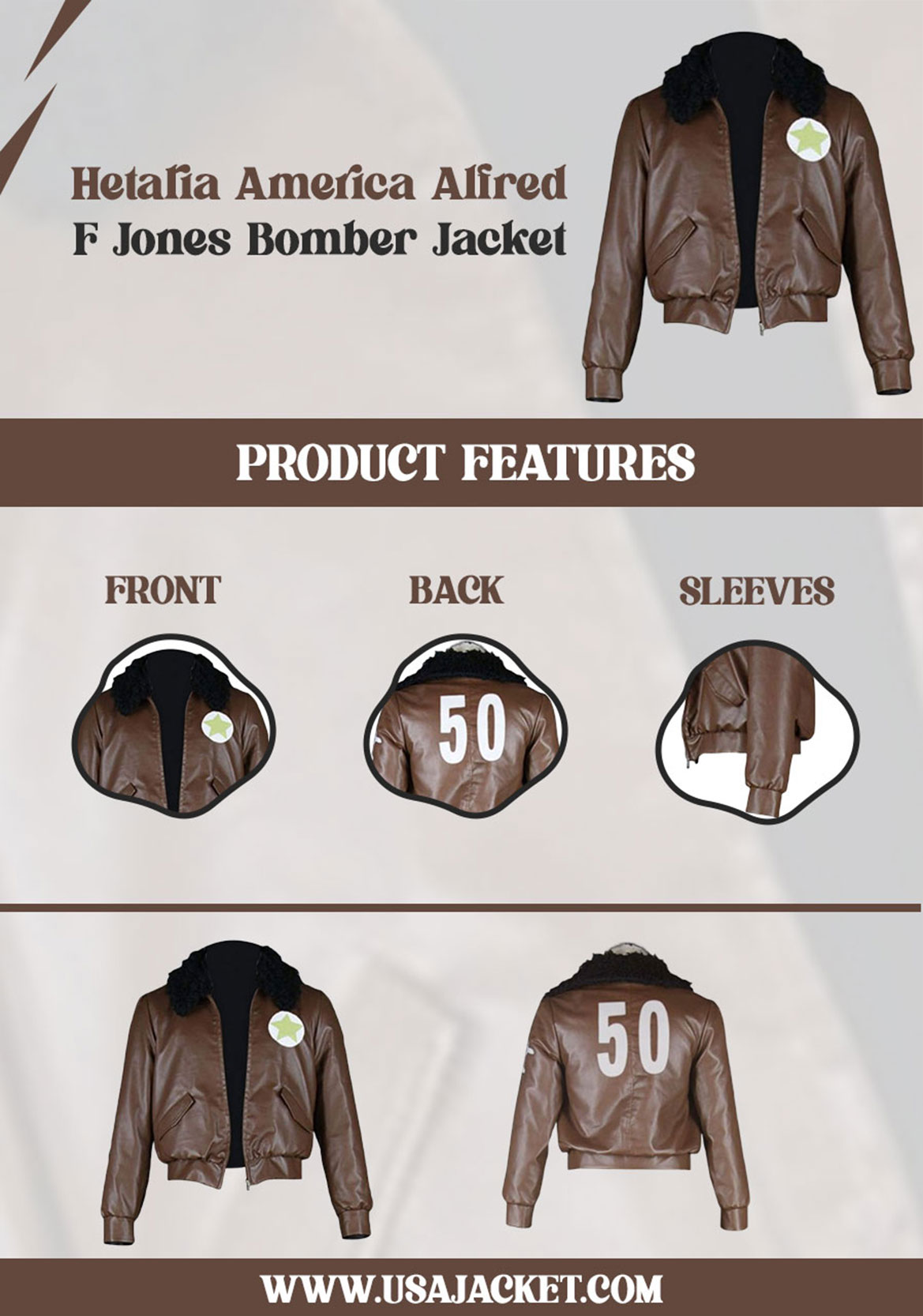 Hetalia America Alfred F Jones Bomber Jacket