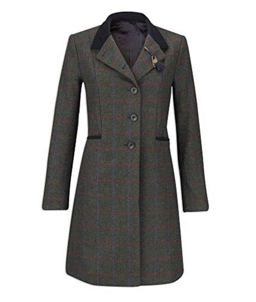 Womens British Style Tweed Coat Womens British Style Tweed Coat