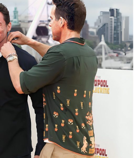 Deadpool And Wolverine Ryan Reynolds Photocall London Green Shirt
