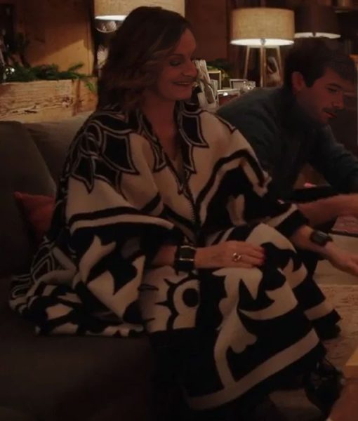 Emily In Paris S04 Camille Japy Printed Wool Cape Coat Emily In Paris S04 Camille Japy Printed Wool Cape Coat