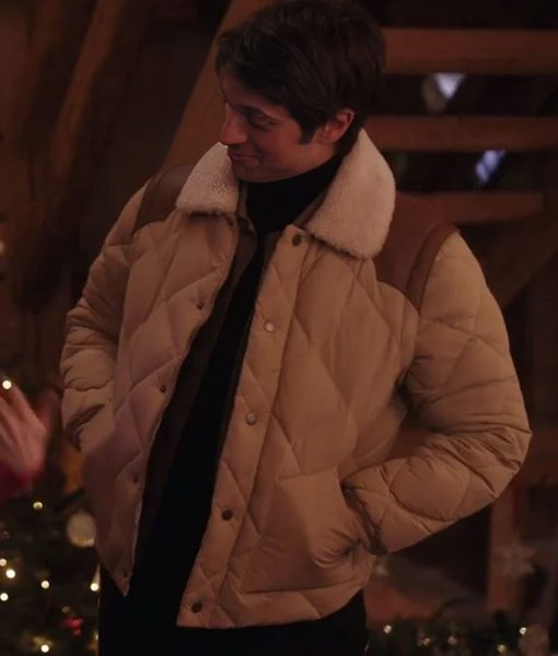 Emily In Paris S04 Lucas Bravo Beige Quilted Jacket