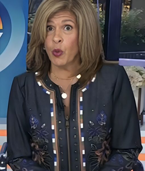 The Today Show Hoda Kotb Blue Denim Embroidered Jacket