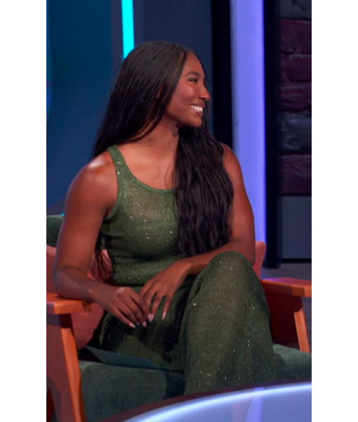 Big Brother USA S28 Taylor Hale Green Metallic Knit Tank Top