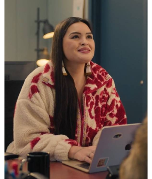 North Of North S02 Anna Lambe Red Floral Sherpa Fleece Jacket 3